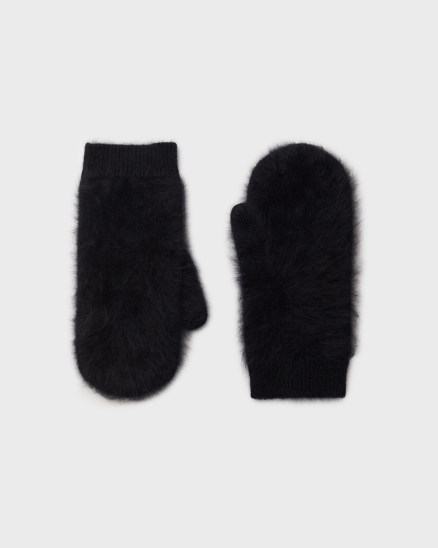 LISA YANG Brushed Mittens Black ONESIZE